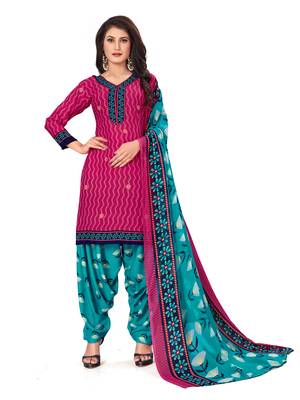 Pink printed crepe salwar 1