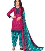 Pink printed crepe salwar