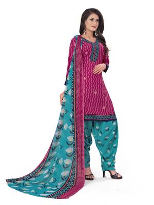 Pink printed crepe salwar 2