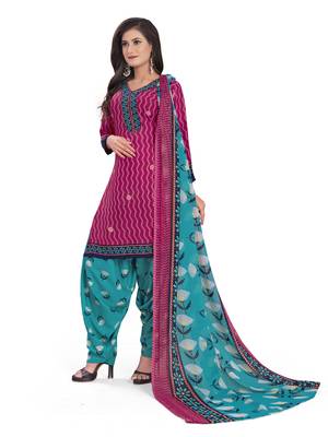 Pink printed crepe salwar 3