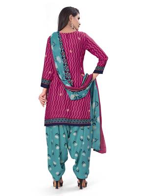 Pink printed crepe salwar 4