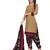 Beige printed crepe salwar