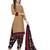Beige printed crepe salwar