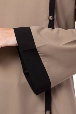 MRC Women Side Slit Front Open Crepe Solid Abaya 3