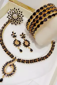 Black bangles-and-bracelets