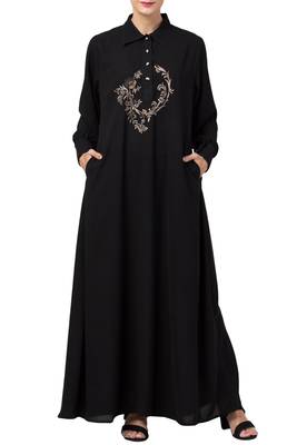 MRC Women Abaya dual side pocket with cuff on sleeve 1