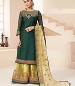 Green embroidered georgette salwar