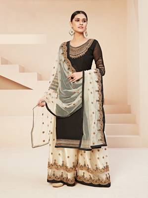 Black embroidered georgette salwar 1
