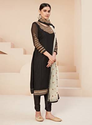 Black embroidered georgette salwar 2