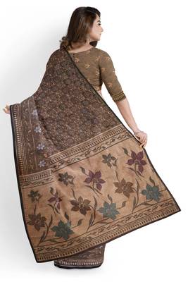 Green Color Chanderi Silk Digital Printed Saree 2