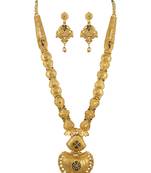 Jewellery Gold Plated  Traditional Designer Wedding Wear Long Necklace Jewellery Set with Earrings for Women