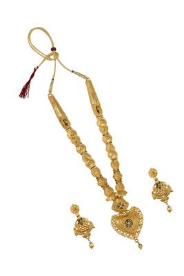 Jewellery Gold Plated  Traditional Designer Wedding Wear Long Necklace Jewellery Set with Earrings for Women 3