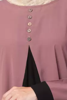 Crepe Solid Burqa With Hijab (Pink, Black)