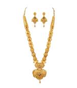 Jewellery Gold Plated  Traditional Designer Wedding Wear Long Necklace Jewellery Set with Earrings for Women