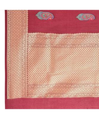 purple woven Art Silk Saree with Ethnic Motifs 3