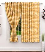 A Orange Printed  Polyester Window Curtain