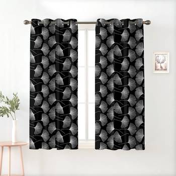 A Black Printed  Polyester Window Curtain 1