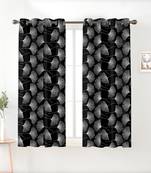 A Black Printed  Polyester Window Curtain