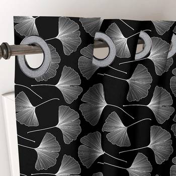 A Black Printed  Polyester Window Curtain 2