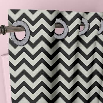 A Black & white Printed  Polyester Window Curtain 2