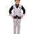 Black woven blended cotton boys-suit