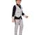 Black woven blended cotton boys-suit