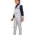 Blue woven blended cotton boys-suit