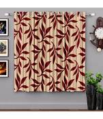 A Maroon Printed  Polyester Window Curtain