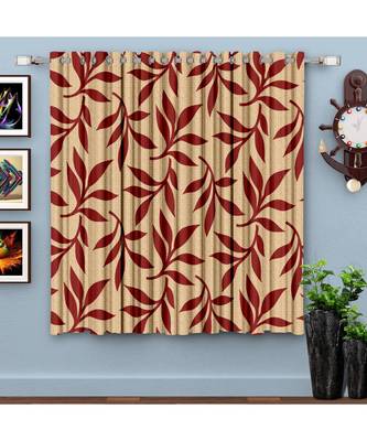 A Maroon Printed  Polyester Window Curtain 1