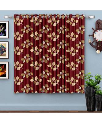 A Maroon Printed  Polyester Window Curtain 1