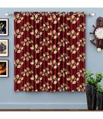 A Maroon Printed  Polyester Window Curtain