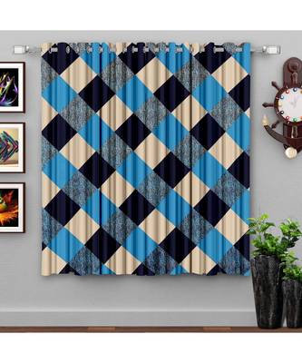 A Multi(Blue) ColorPrinted  Polyester Window Curtain 1