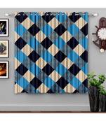 A Multi(Blue) ColorPrinted  Polyester Window Curtain