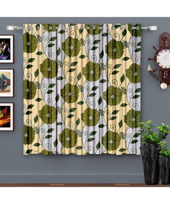A Green Printed  Polyester Window Curtain 1
