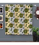 A Green Printed  Polyester Window Curtain
