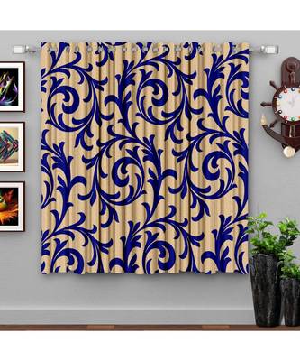 A Blue Printed  Polyester Window Curtain 1