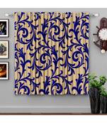 A Blue Printed  Polyester Window Curtain