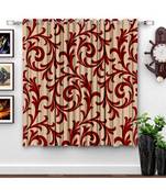A Red Printed  Polyester Window Curtain