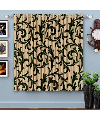 A Green Printed  Polyester Window Curtain 1