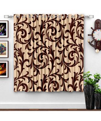 A Brown Printed  Polyester Window Curtain 1