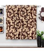 A Brown Printed  Polyester Window Curtain