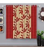 A Red Printed  Polyester Window Curtain