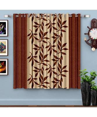 A Brown Printed  Polyester Window Curtain 1