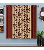 A Brown Printed  Polyester Window Curtain