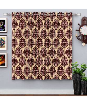 A Maroon Printed  Polyester Window Curtain 1