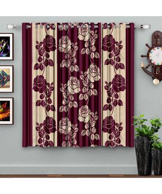 A Purple Printed  Polyester Window Curtain 1
