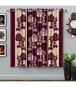 A Purple Printed  Polyester Window Curtain