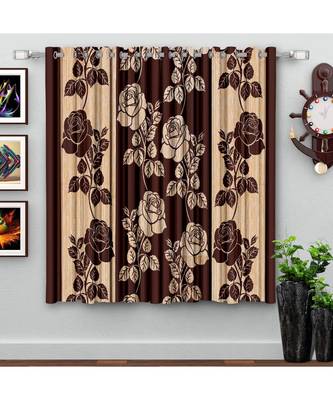 A Brown Printed  Polyester Window Curtain 1