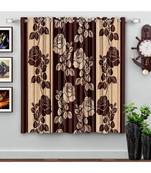 A Brown Printed  Polyester Window Curtain