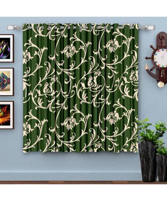 A Green Printed  Polyester Window Curtain 1